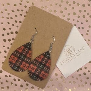 Red & Black Plaid Earrings #67