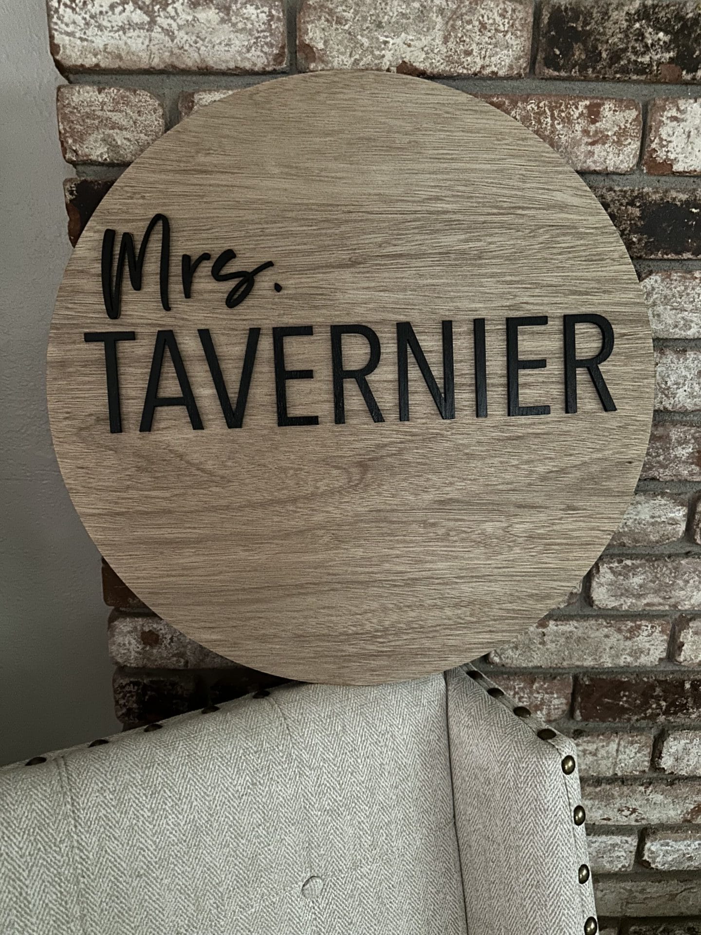 Custom Round Wood Name Sign - Image 4