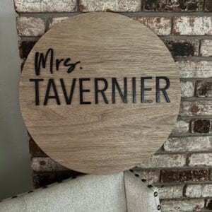 Teacher Custom Round Wood Name Sign