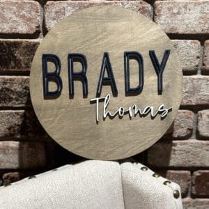 Custom Round Wood Name Sign