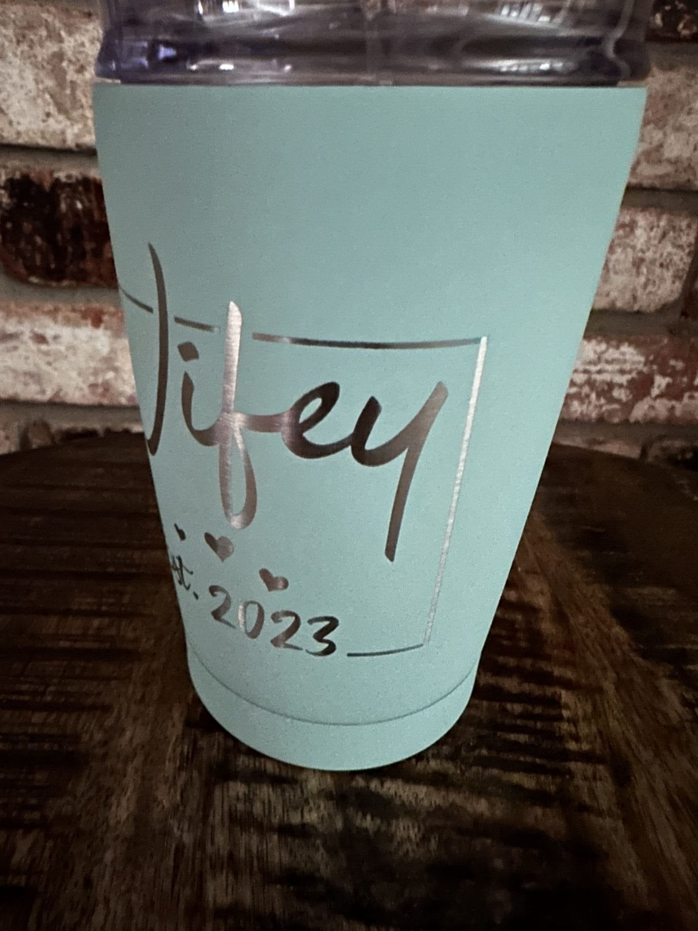 20 oz. Tiffany Blue Wifey 2023 Cocktail Tumbler with Clear Slider Lid - Image 4