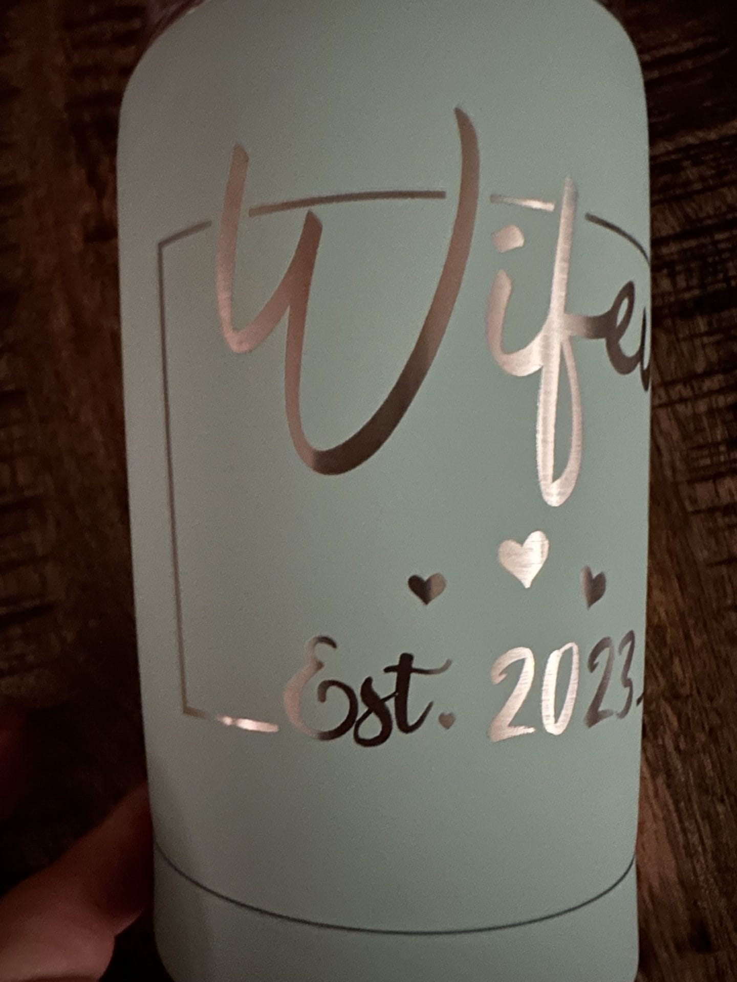 20 oz. Tiffany Blue Wifey 2023 Cocktail Tumbler with Clear Slider Lid - Image 3