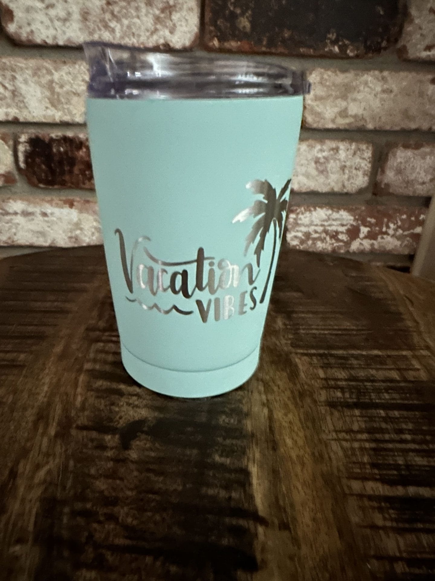 20 oz. Tiffany Blue Vacation Vibes Cocktail Tumbler with Clear Slider Lid - Image 2
