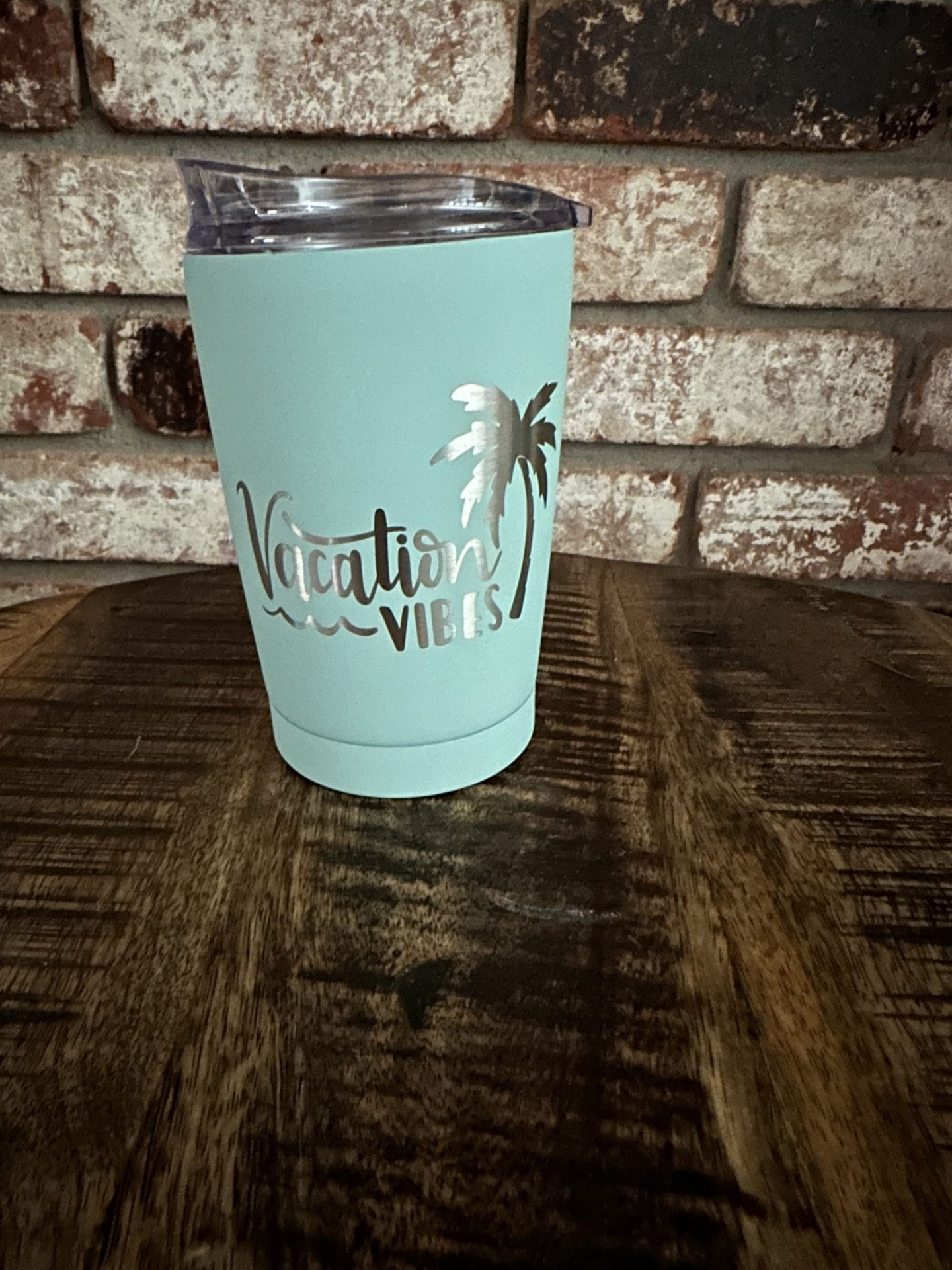 20 oz. Tiffany Blue Vacation Vibes Cocktail Tumbler with Clear Slider Lid