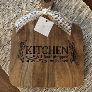 All Food Chopped with Love Cutting Board