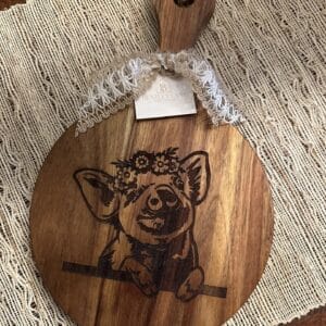 Pig In Flowers Cutting Board