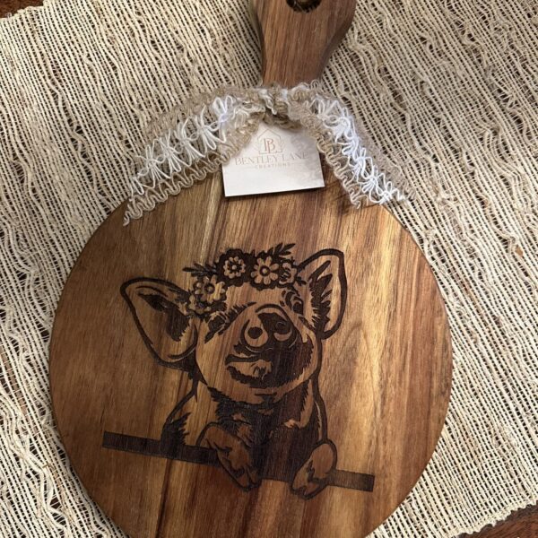 Pig In Flowers Cutting Board