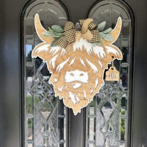 Highland Cow Door Hanger Kit with Tag