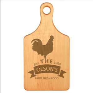 Custom Engraved Paddle Shaped Cutting Board