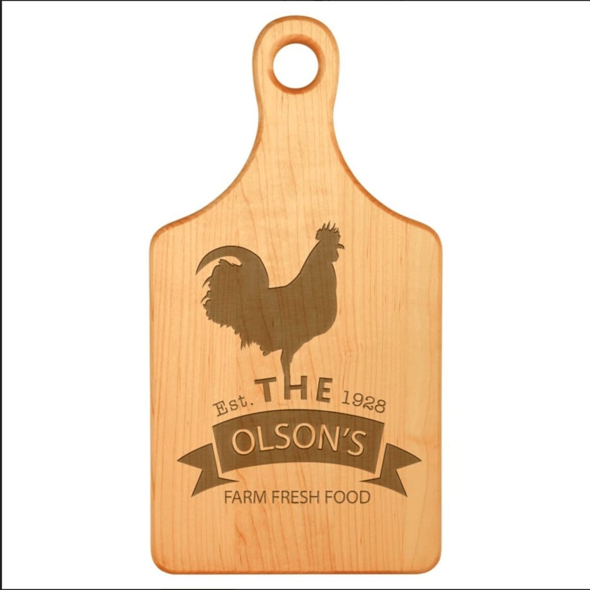 Custom Engraved Paddle Shaped Cutting Board