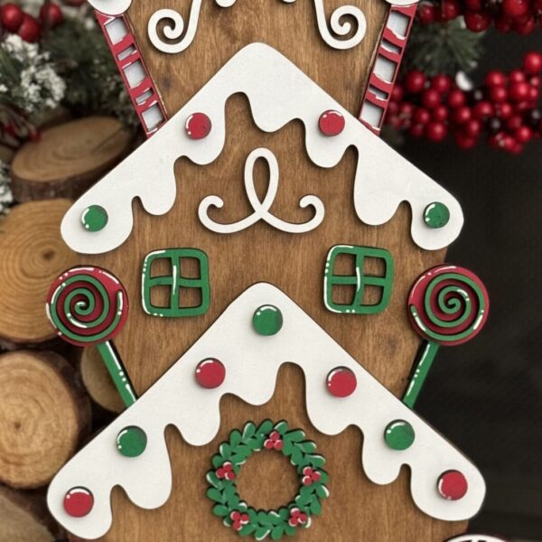 Stacking 3 Tier Gingerbread House Table/Shelf Sitter