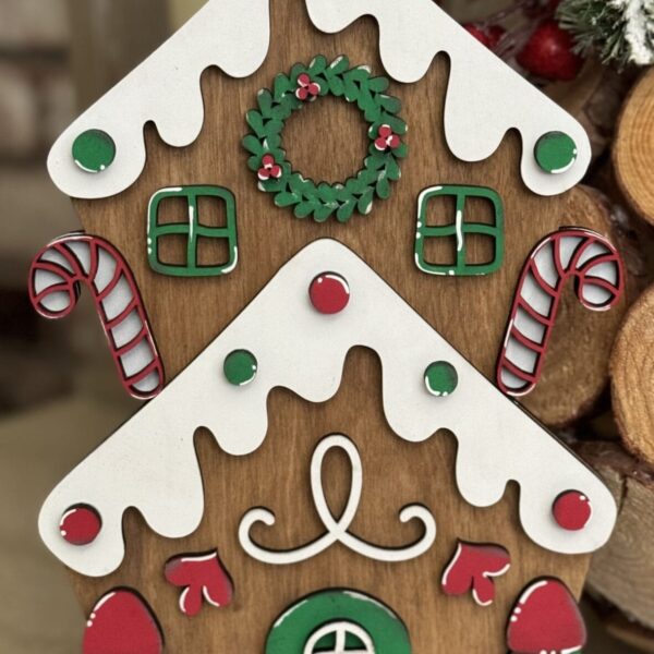 Stacking 2 Tier Gingerbread House Table/Shelf Sitter