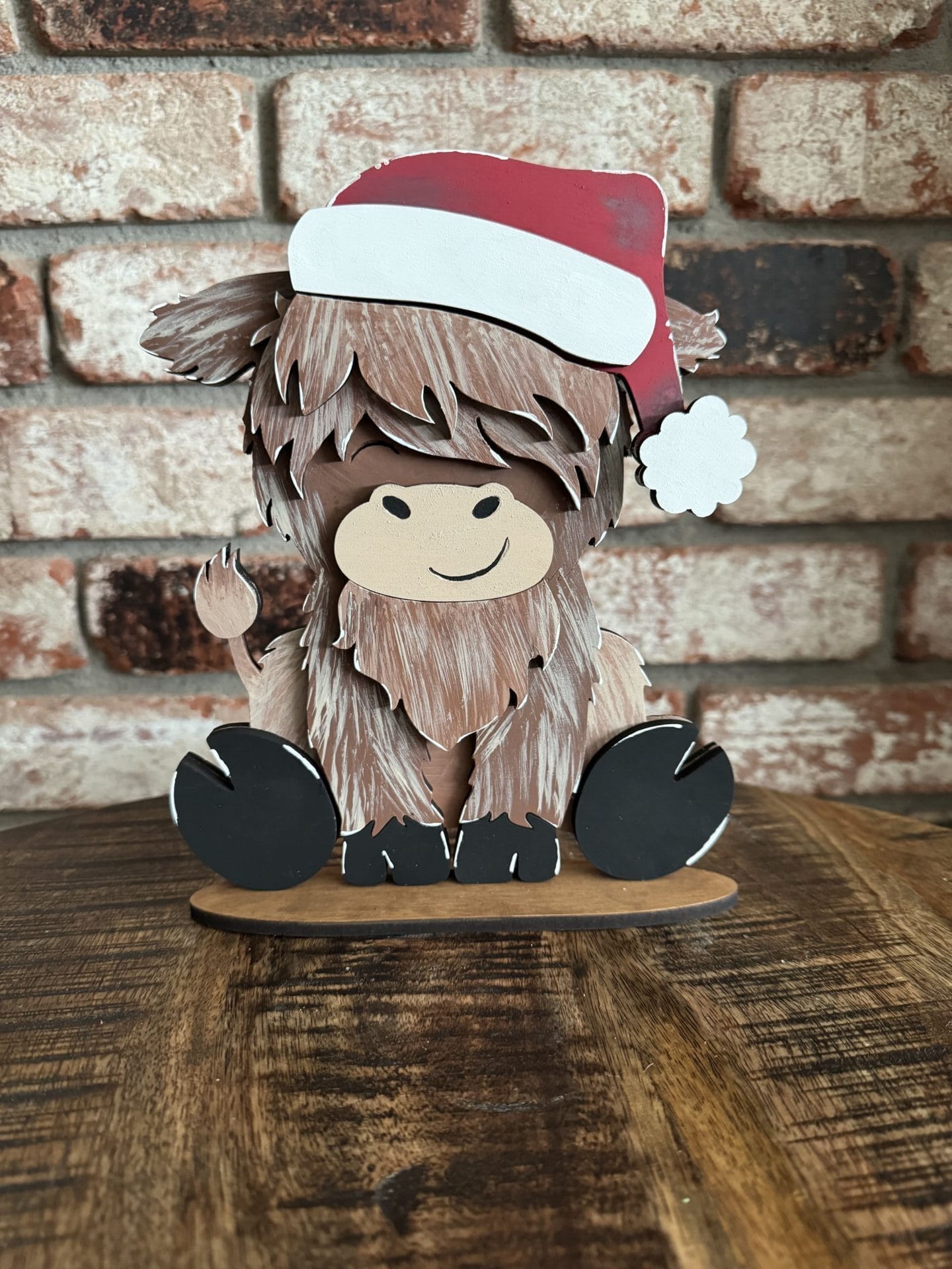 Highland Cow with Interchangeable Hats Table/Shelf Sitter - Image 5