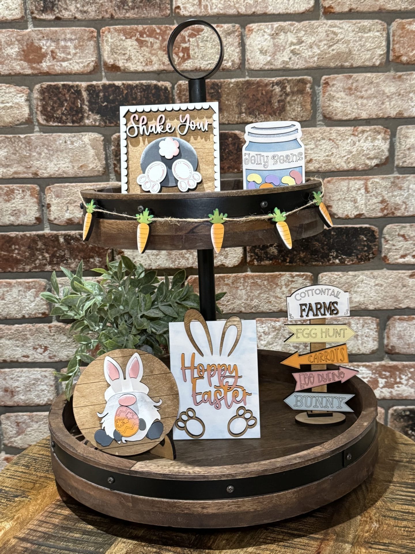 Cottontail Easter Bunny Tiered Tray Individual Pieces - Image 2