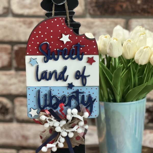 Popsicle Sweet Land of Liberty Door Hanger
