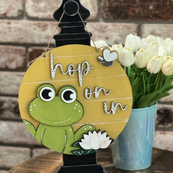 Frog Hop On In Door Hanger