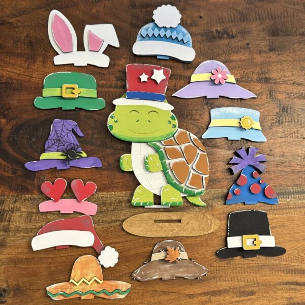 Turtle Interchangeable Hats Table/Shelf Sitter