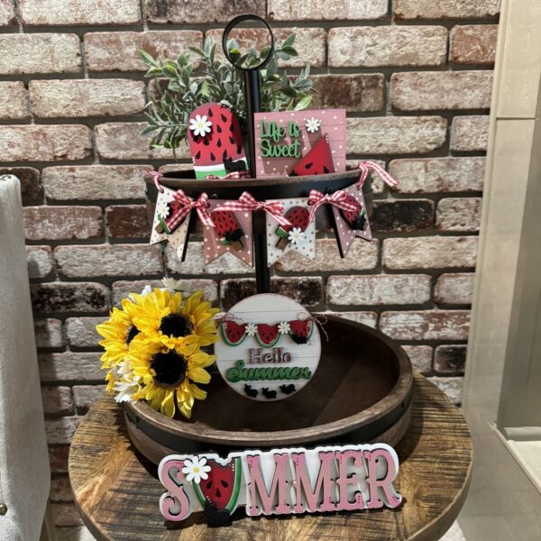 Summer Watermelon Tiered Tray 5 Piece Set