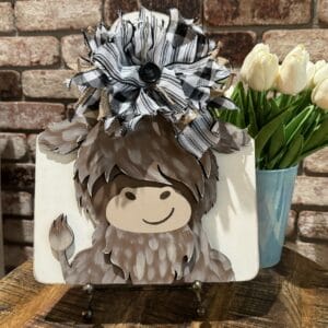 Highland Cow Tag Door Hanger