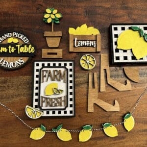 Farm Fresh Lemon Tiered Tray Individual Pieces