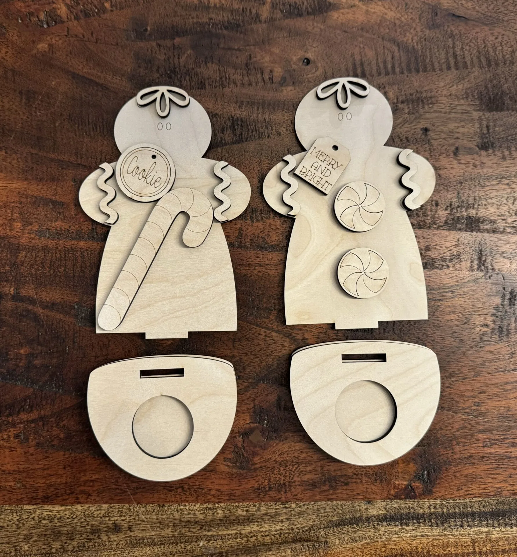 Gingerbread Votive Peppermint Shelf Sitters 2 Styles - Image 2