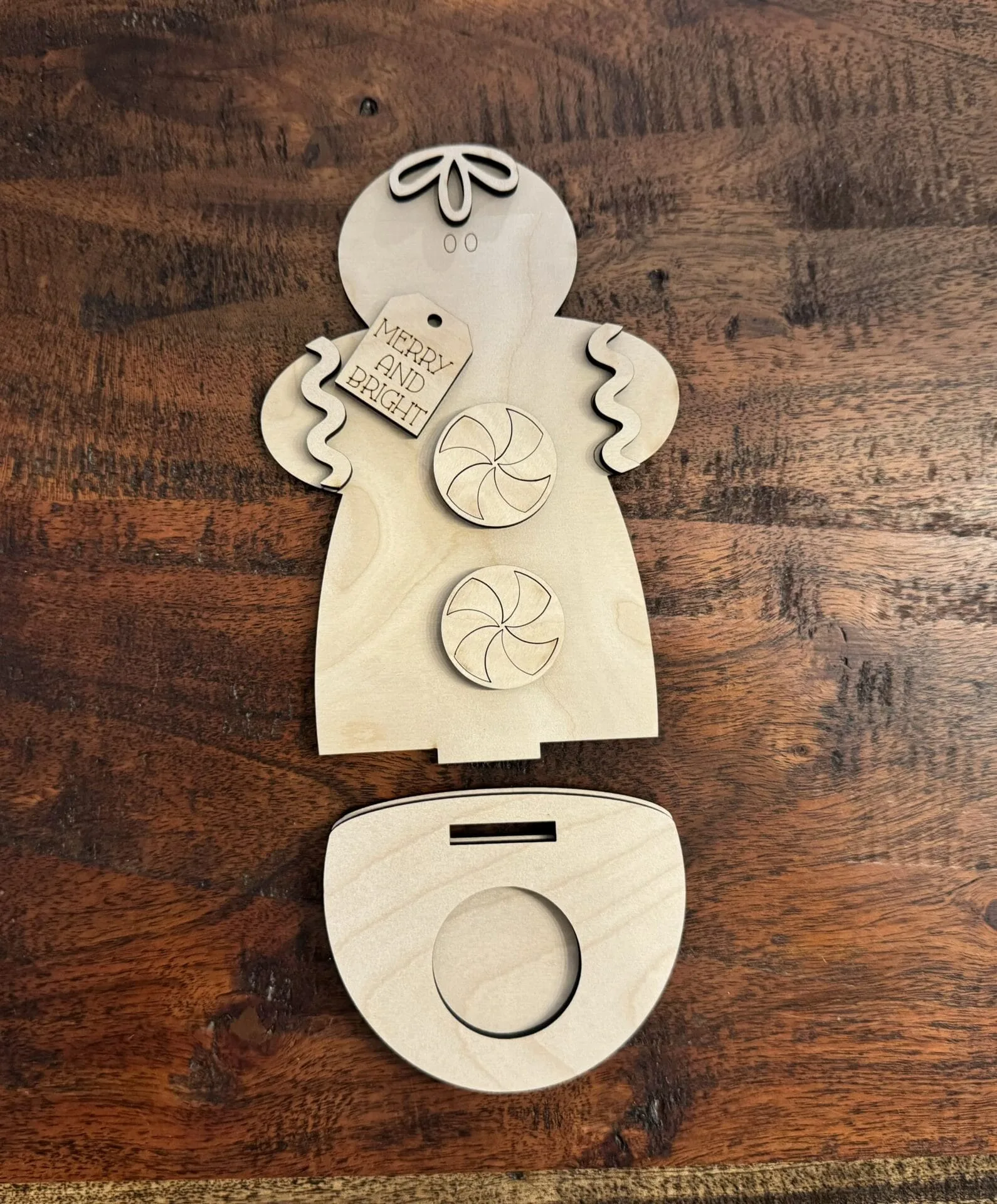 Gingerbread Votive Peppermint Shelf Sitters 2 Styles - Image 3
