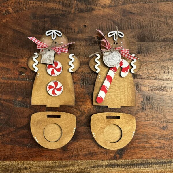 Gingerbread Votive Peppermint Shelf Sitters 2 Styles