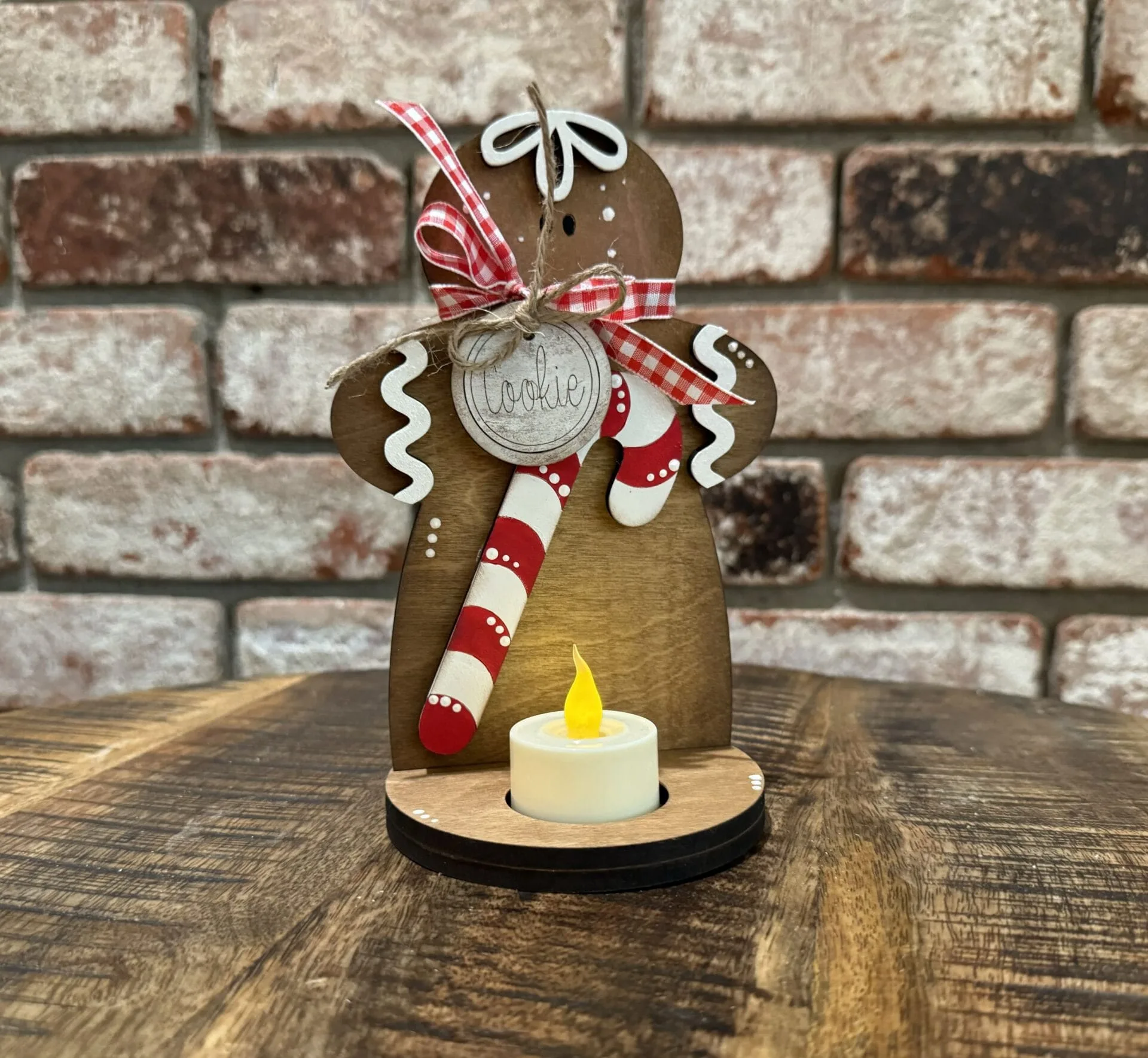 Gingerbread Votive Peppermint Shelf Sitters 2 Styles - Image 8