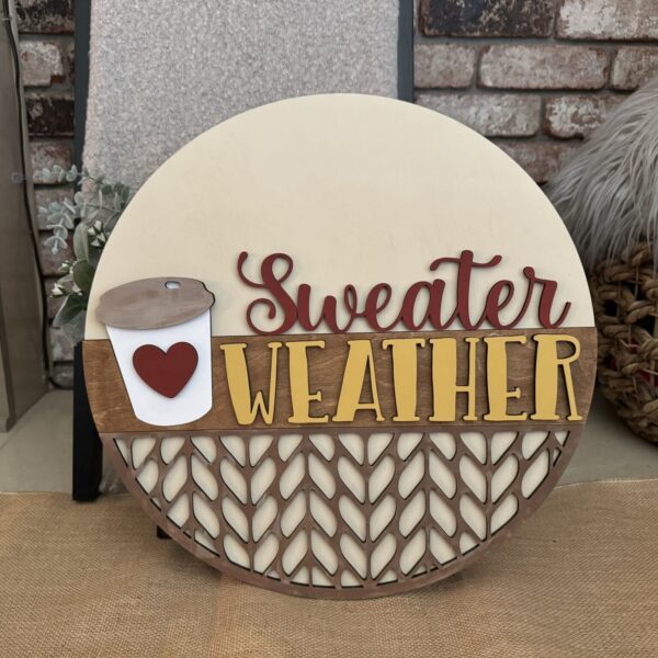 Sweater Weather Fall Door Hanger