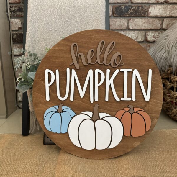 Hello Pumpkin Fall Door Hanger
