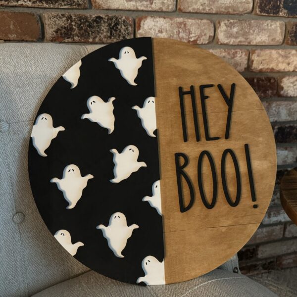 Hey Boo Fall Halloween Door Hanger