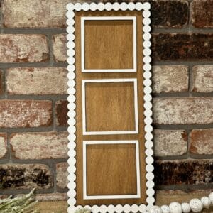 Interchangeable 3 Square Leaning Pearl Scroll Frame