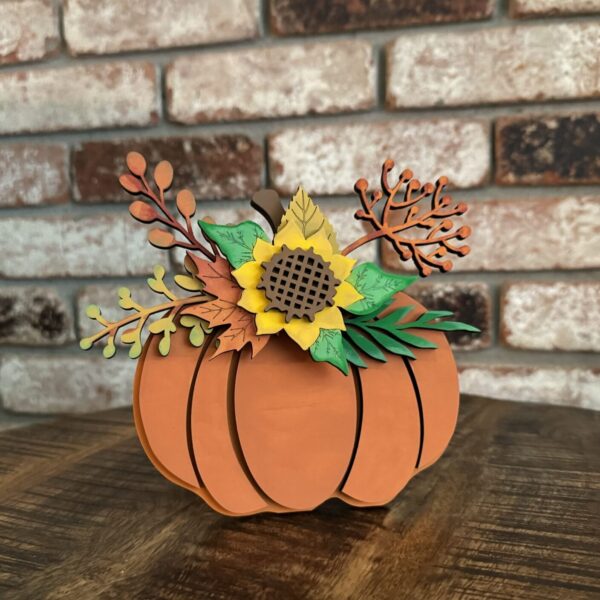 Fall Floral Pumpkin Shelf Sitter