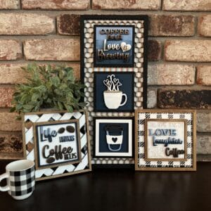 Coffee Bar Interchangeable Squares Set of 5