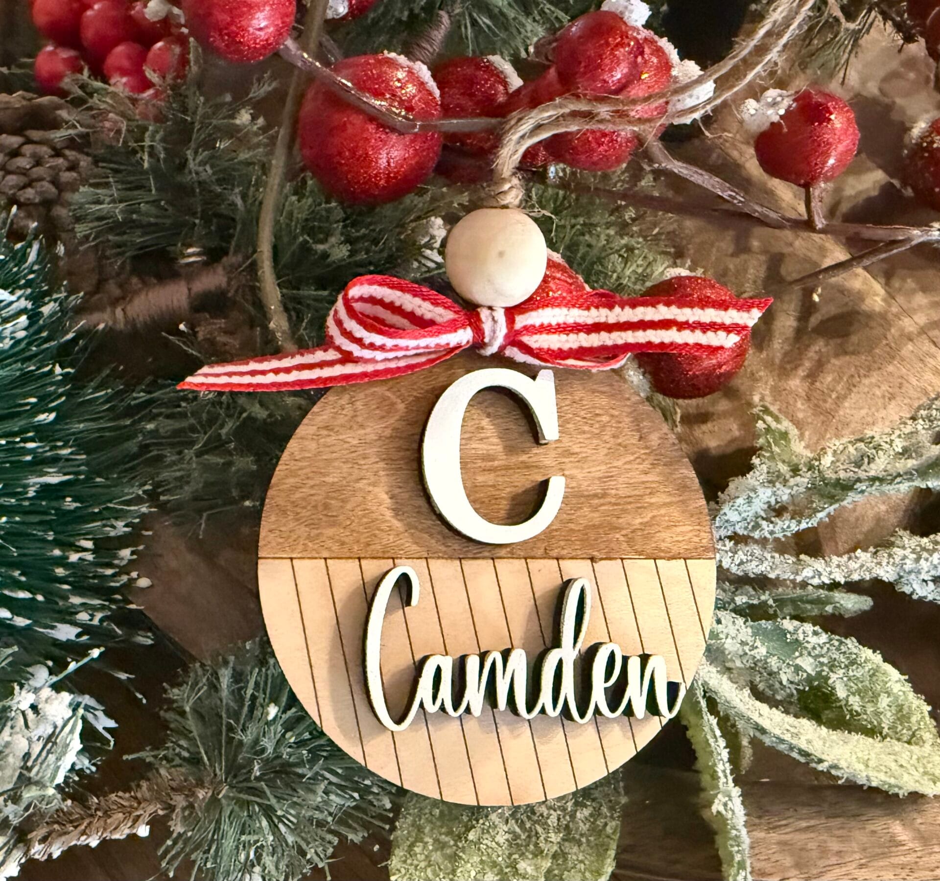 Custom Personalized Shiplap Christmas Ornaments - 9 Styles - Image 2