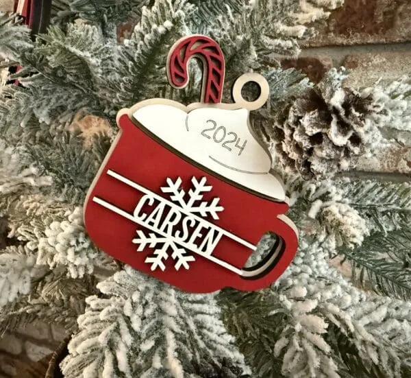 Hot Chocolate Cocoa Personalized Christmas Ornaments - 11 Styles - Image 7