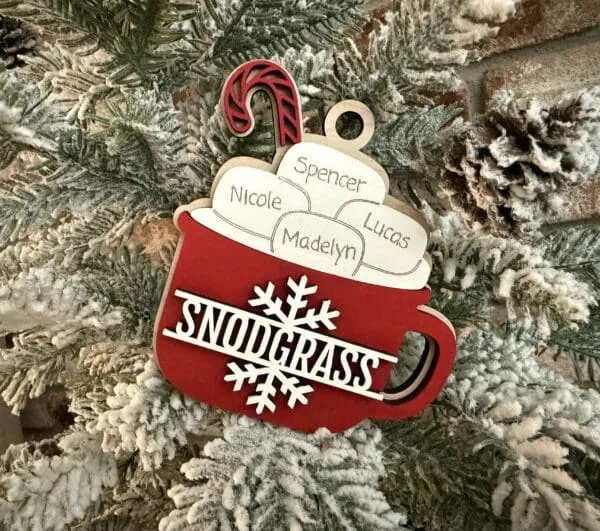 Hot Chocolate Cocoa Personalized Christmas Ornaments - 11 Styles