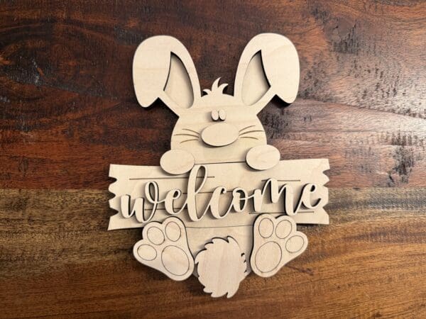 Easter Bunny Welcome Sign Door Hanger - Image 2