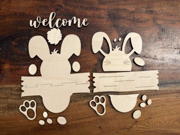 Easter Bunny Welcome Sign Door Hanger - Image 3