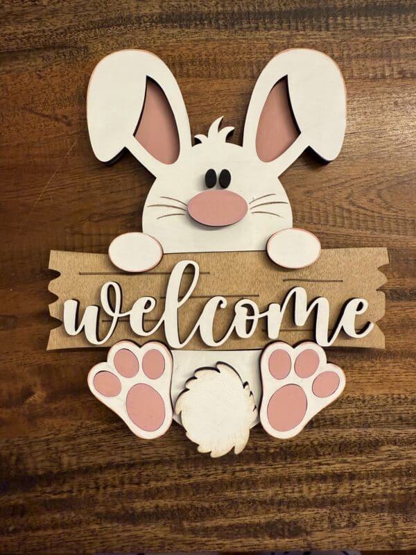 Easter Bunny Welcome Sign Door Hanger - Image 4