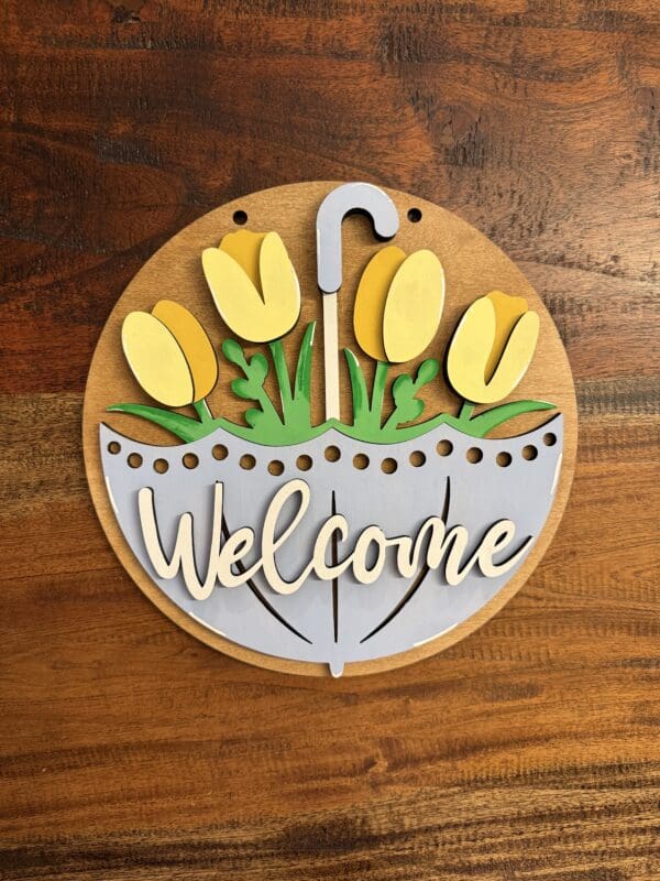 Spring Umbrella Welcome Door Hanger - Image 4