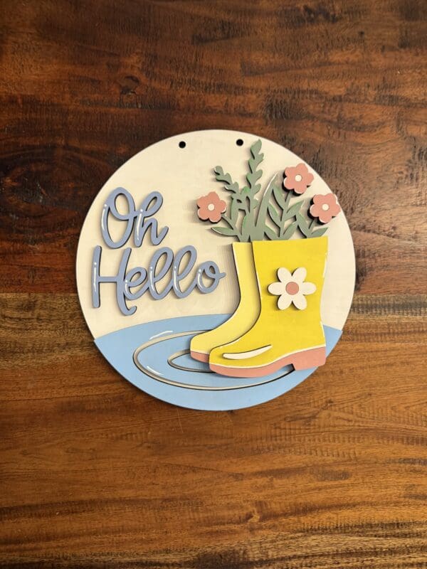 Oh Hello Spring Rain Boots Door Hanger - Image 4