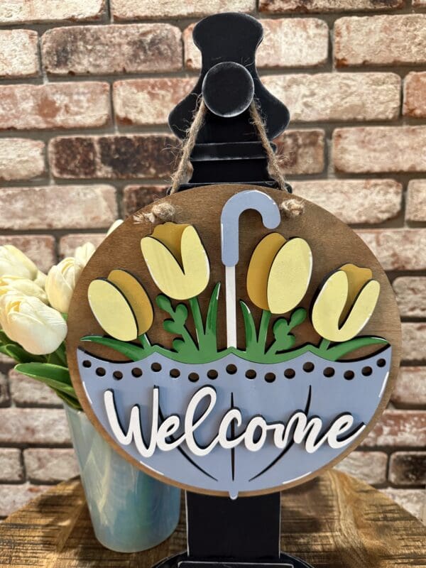 Spring Umbrella Welcome Door Hanger - Image 5