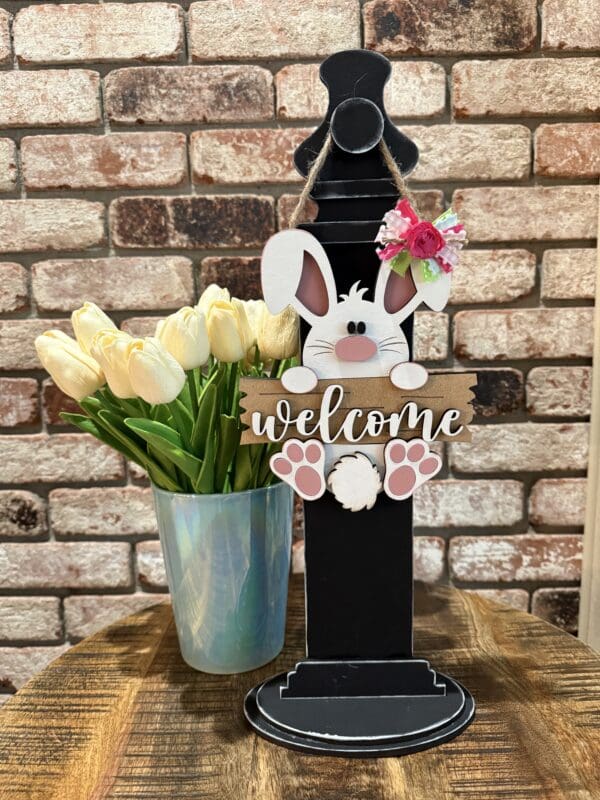 Easter Bunny Welcome Sign Door Hanger - Image 5