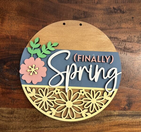 Finally Spring Floral Door Hanger - Image 4