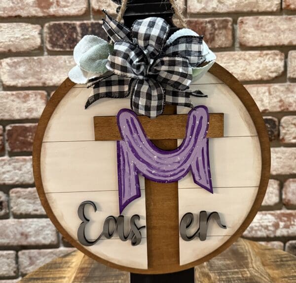 Easter Cross Religious Door Hanger