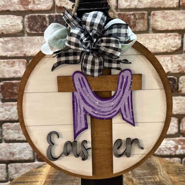 Easter Cross Religious Door Hanger