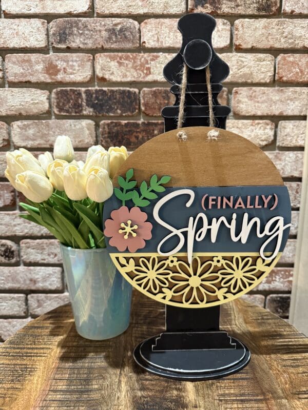 Finally Spring Floral Door Hanger - Image 5