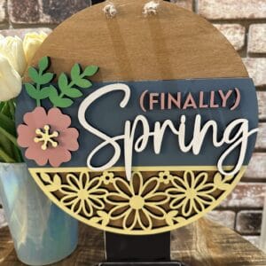 Finally Spring Floral Door Hanger