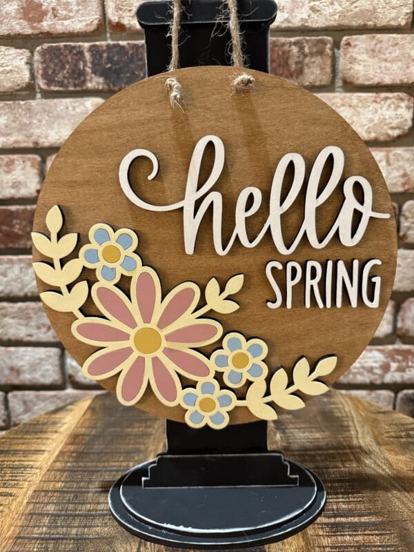 Hello Spring Floral Door Hanger